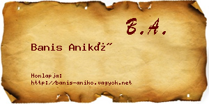 Banis Anikó névjegykártya